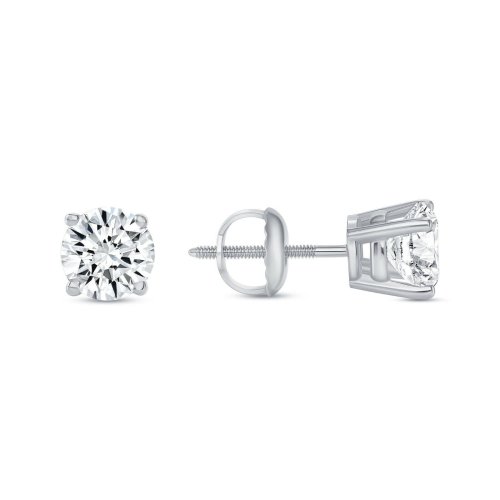 Diamond Stud Earrings in White Gold