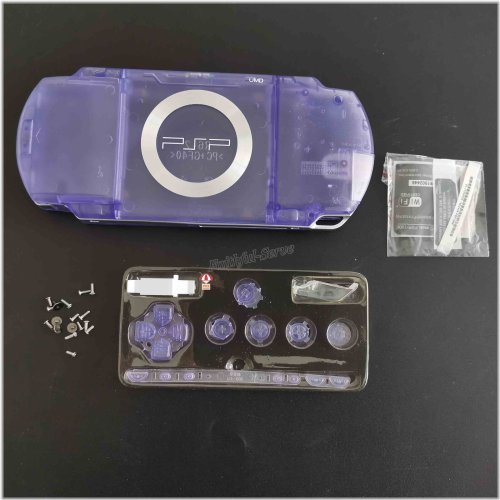 Clear Purple Shell and Button Kit for PSP 1000