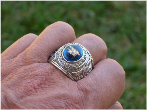 Navy Seals Solitaire Stone Ring