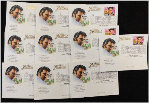 Graceland First Day Envelope Collection - Elvis Presley 1993 (Lot of 10)