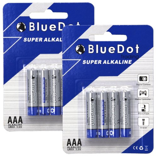 BlueDot Heavy Duty AAA Alkaline Batteries - 8 Pack (1.5V) - Free Shipping