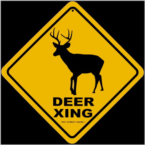 Rustic Deer Crossing Street Sign Wall Decor