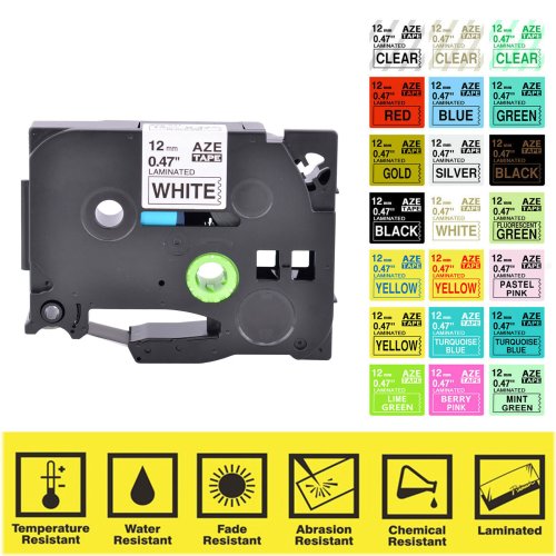 Brother-Compatible Label Tape for PT-E300 Printer in Multiple Sizes