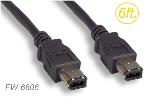 Black Shielded Firewire Cable