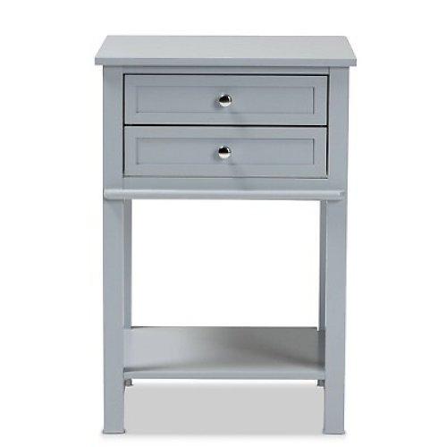 Willow Wood Light Gray Nightstand