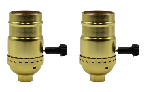 Gold Turn Knob Lamp Sockets - 2 Pack