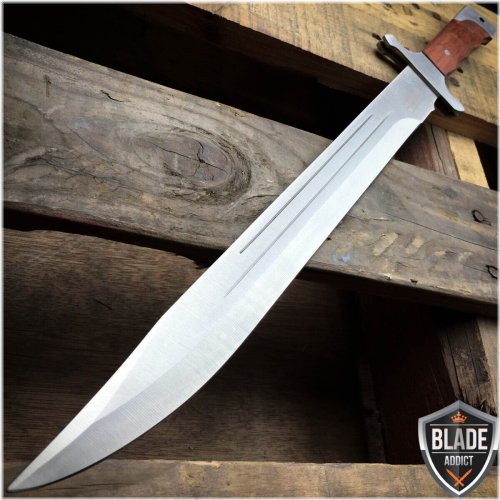 Wilderness Warrior Fixed Blade Knife with Wood Handle and Sheath