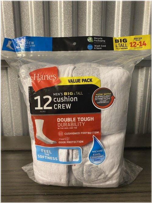 Cool Comfort Max Cushion 12-Pack White Socks