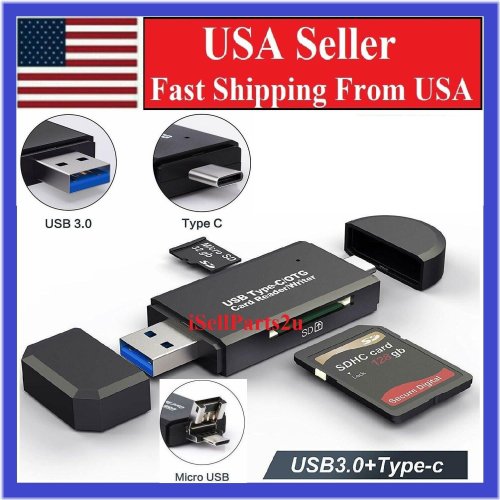 SmartLink Memory Adapter - USB 3.0 Type C Micro SD TF OTG for Laptop & Computer