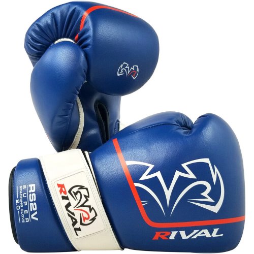 Blue Pro Sparring Gloves with Hook and Loop Closure