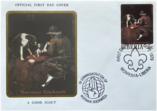 Rockwell's Scout and His Loyal Pup