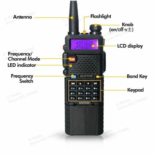 Dual Band UHF/VHF Radio with Extended Battery