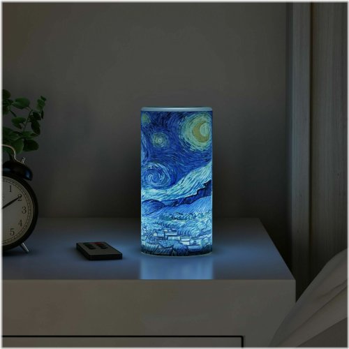 Starry Night Flameless Candle with Van Gogh Art