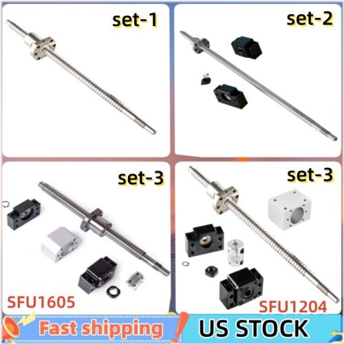 Precision Power Screws Set with End Support and Coupler
