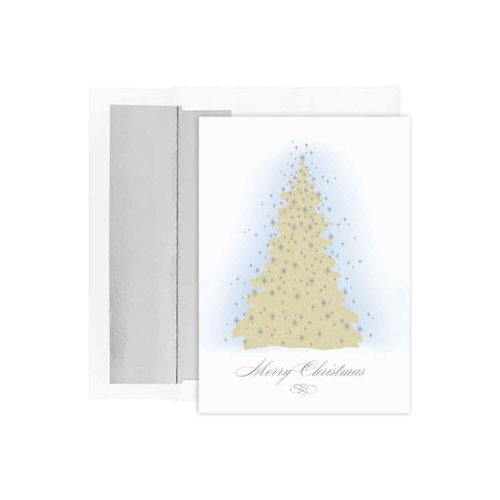 Frosted Tree Greetings: Personalized Holiday Cards Set