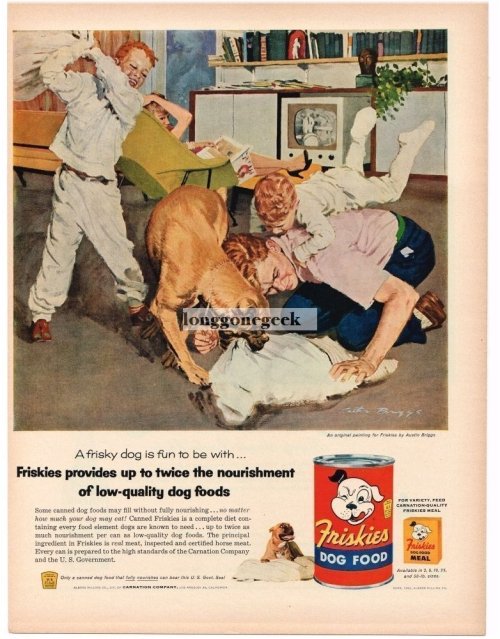 Vintage Friskies Pillow Fight Art Print