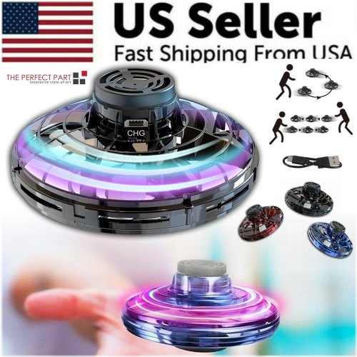 Sky Spin UFO Fidget Drone - LED Lighted Stress Relief Toy for Kids and Adults