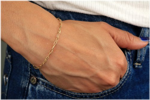 Golden Paperclip Link Bracelet