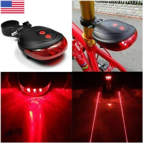 Night Sentinel: 5 LED + 2 Laser Bike Safety Light