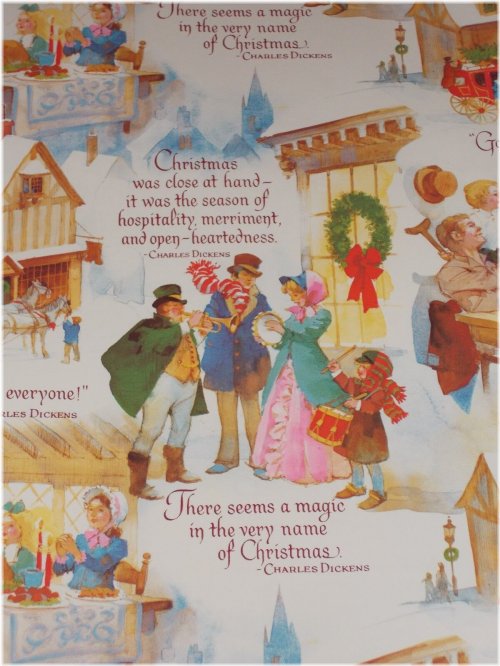 Vintage A Christmas Carol Wrapping Paper featuring Tiny Tim by Charles Dickens