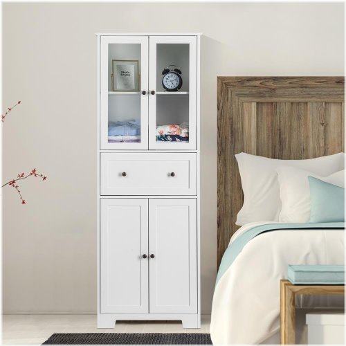 Glass Door Pantry Cabinet