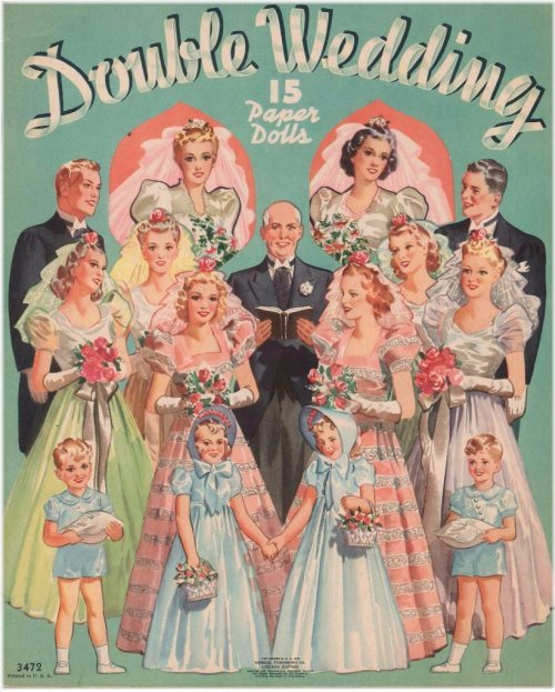 Double Delight Vintage Wedding Paper Doll Set