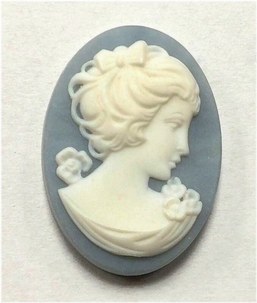 Vintage Wedgewood Blue Lady Head Cabochons