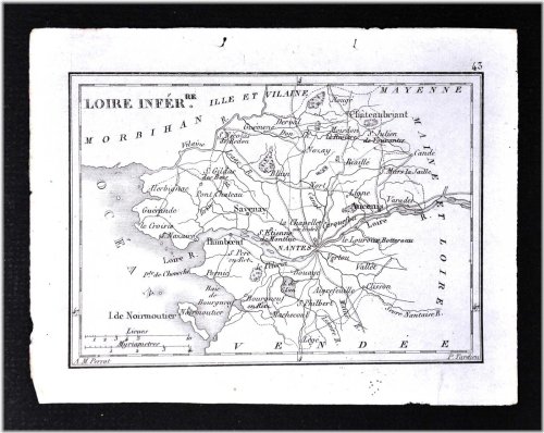 Loire Inferiore - Nantes Ancenis Savenay - France 1833 Map by Perrot Tardieu