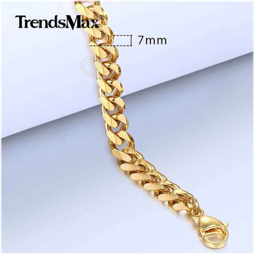 Gold Curb Link Anklet Bracelet