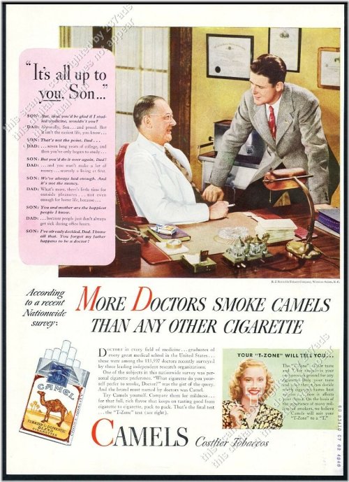 Vintage Smoking Doctor Print Ad