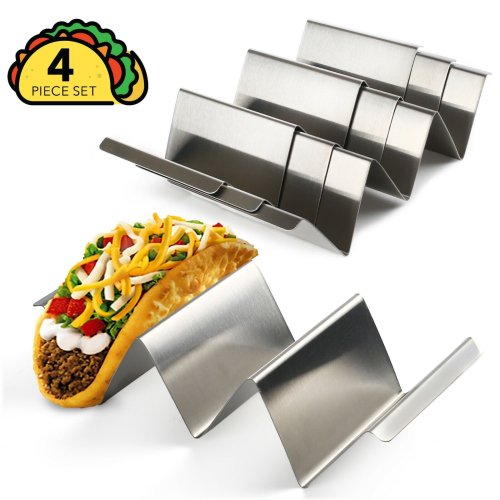 Stainless Steel Taco Rack Set - Convenient and Durable Holder for Mess-Free Taco Nights