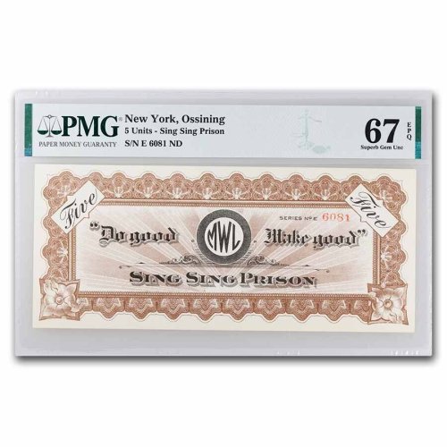 Sing Sing Prison Commemorative Paper Currency - Gem Uncirculated 67 EPQ PMG - SKU#269941