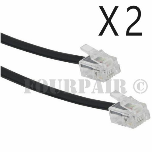 ConnectMaxx 7ft Dual Phone Line Cords - Black