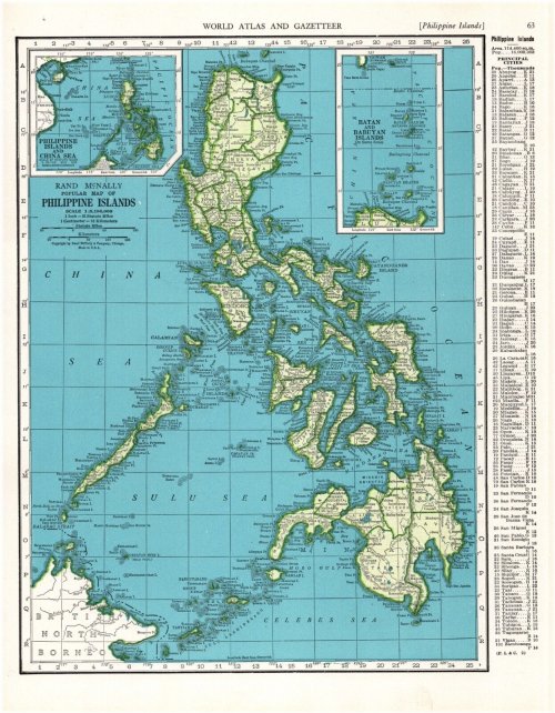 Philippine Islands Map from 1944