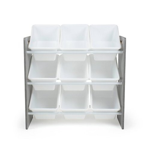 Gray 9-Bin Toy Storage Organizer