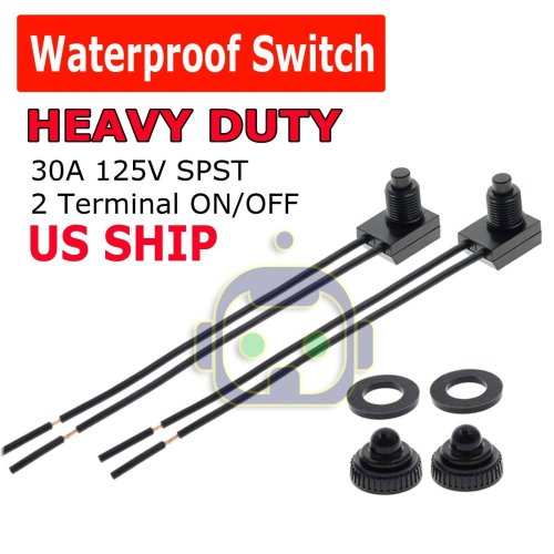 Waterproof Momentary Car Switch Set with Wire Leads