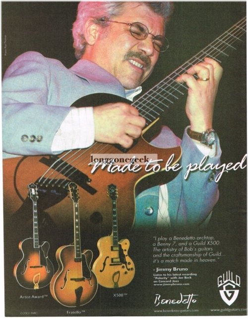 Bruno's Vintage Gem: 2003 GUILD Benedetto Archtop Electric Guitar Ad