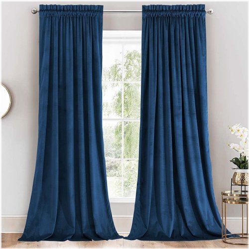 Velvet Heavyweight Rod Pocket Curtain Set