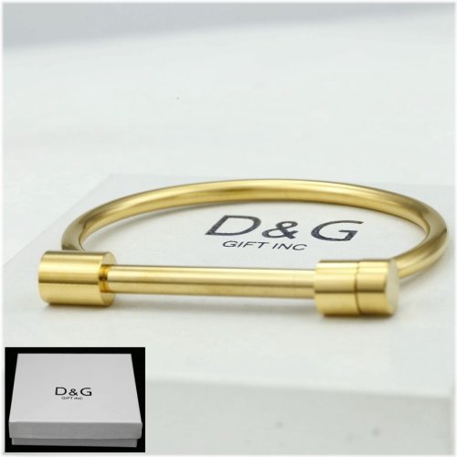 Golden Steel Bangle Bracelet