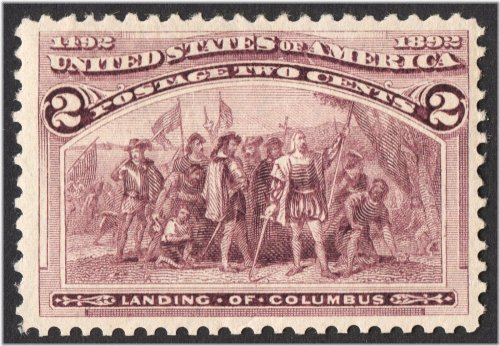 Vintage Columbus Landing Stamp