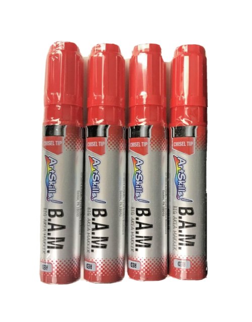 Vibrant Chisel Tip Red Marker Set