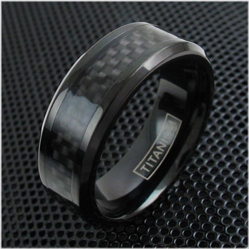 Midnight Carbon Band Ring