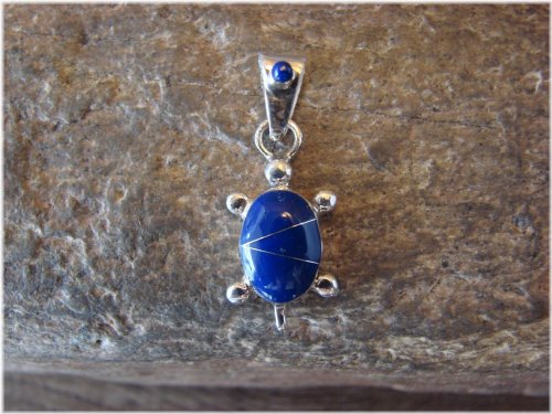 Southwest Turtle Lapis Pendant
