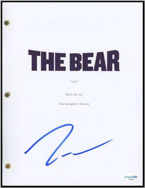 The Bear's Script: Jeremy Allen White Autograph