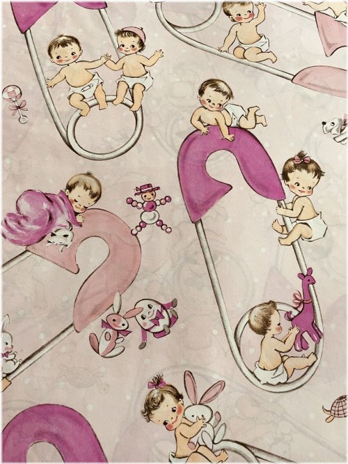 Retro Baby Pink Vintage Gift Wrap
