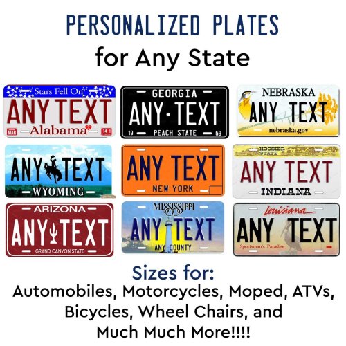 Retro American License Plate Personalized for Auto, Bike, or ATV