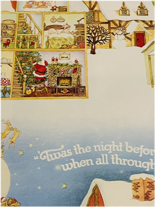 Vintage Christmas Hallmark Twas the Night Before Wrapping Paper