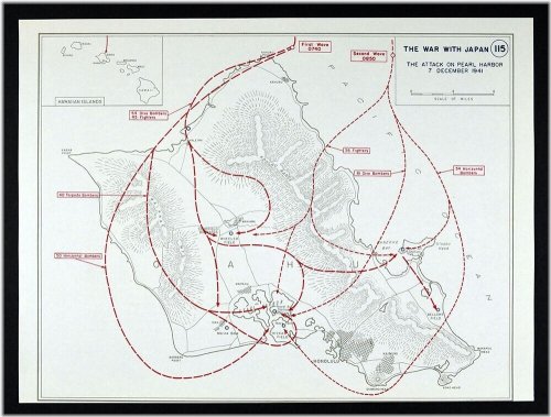 Pearl Harbor Attack Map - December 7, 1941