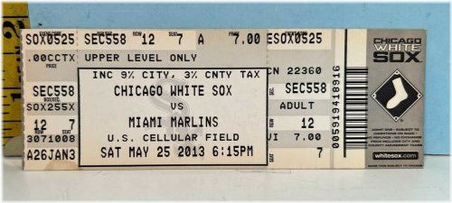 Chicago White Sox vs. Miami Marlins Ticket Stub - May 25, 2013