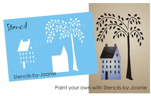 Folk Art Willow Tree Stencil